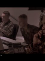 Hilliard Joshua Meeks as SSgt Kegann getting bad news from command.